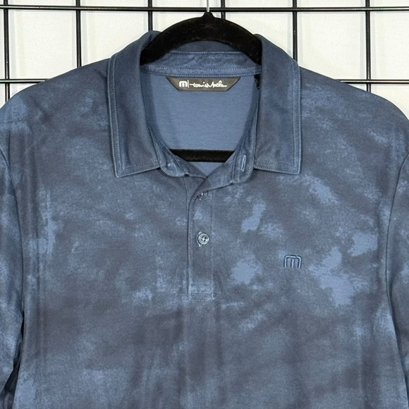 Travis Mathew Capsize Golf Polo Shirt Mens Large Blue Casual Camo Watersound - Picture 2 of 11